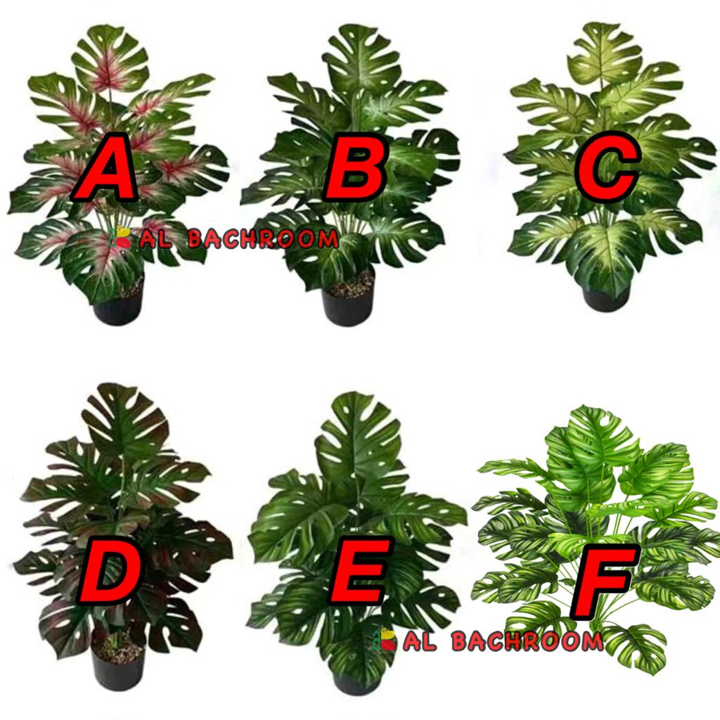 TANAMAN ARTIFICIAL MONSTERA WARNA B8093 BUNGA HIAS PLASTIK DEKORASI RUMAH