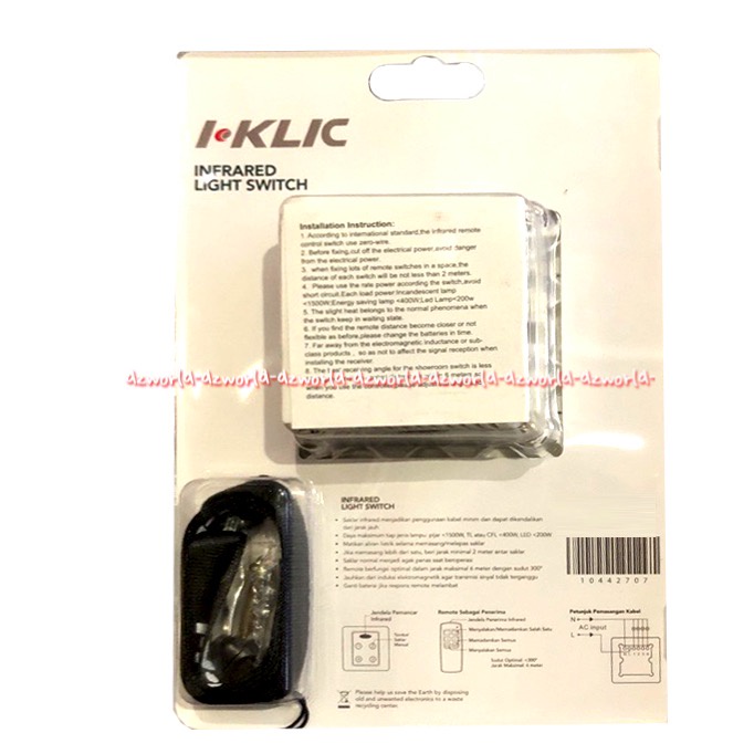 I-Klic Infrared Light Switch Remote Kontrol Digital Infra Red fungsi Timer Iklic Iklik Moztec Remot