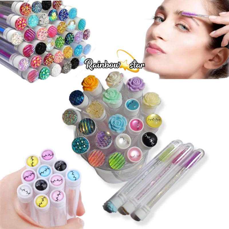 Mascara Wand Glitter With Tube / Sisir Maskara Tabung / Sisir Mascara / Sisir Bulu Mata / Alis