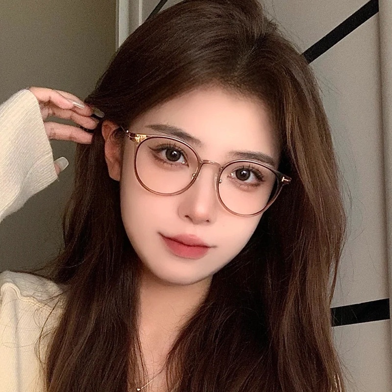 Kacamata Korea Anti Radiasi Wanita T-Huruf Dekorasi TR90 Frame