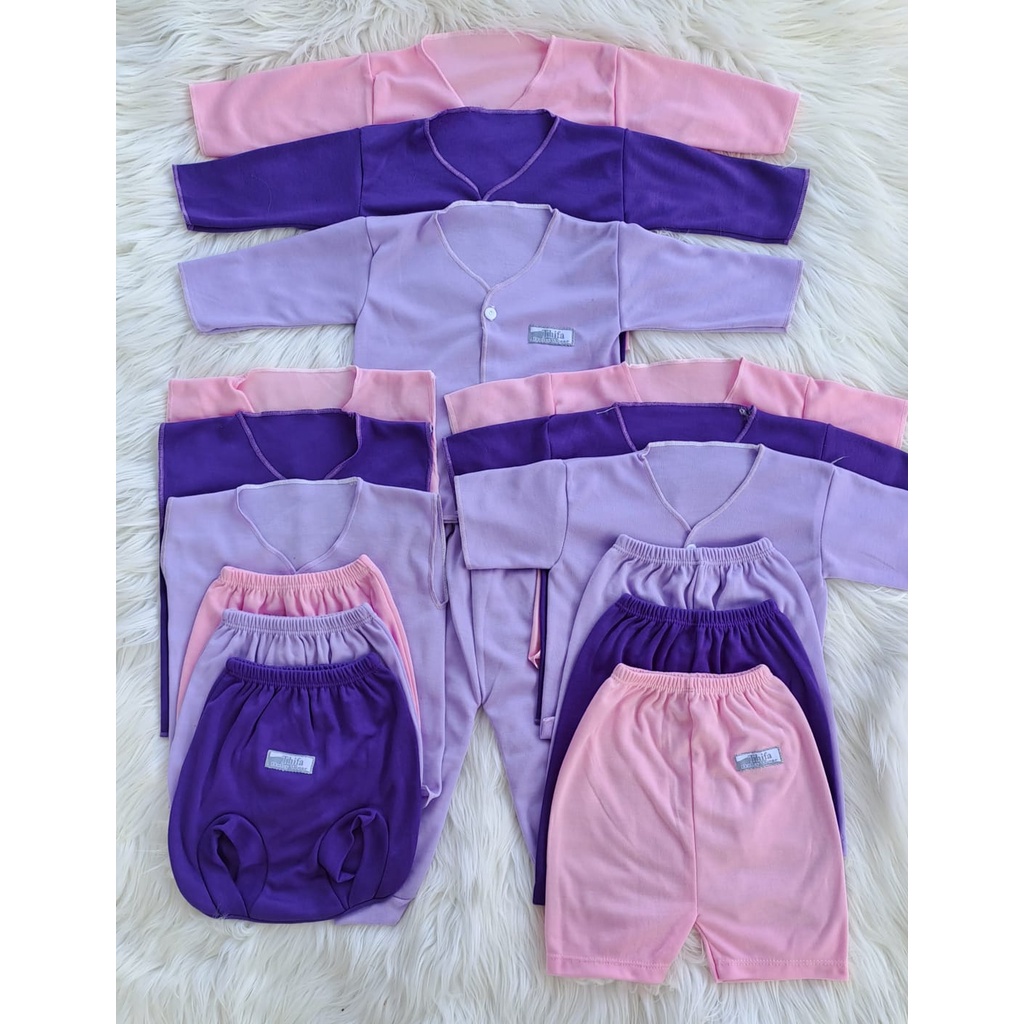 18 PCS PAKET LAHIRAN SERI PINK NEWBORN baju celana bayi baru lahir laki laki perempuan lucu murah 0-8 BULAN