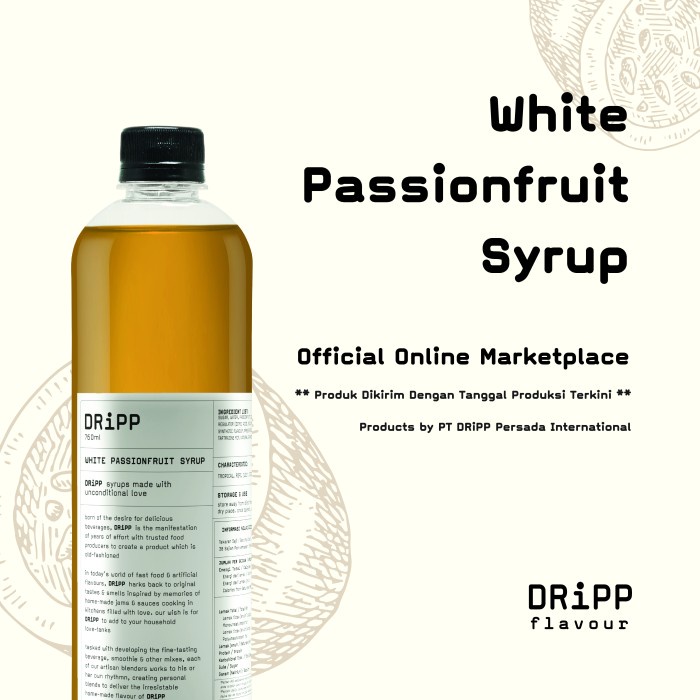 

DRIPP WHITE PASSIONFRUIT SYRUP - SIRUP RASA MARKISA UNTUK KAFE/BISNIS