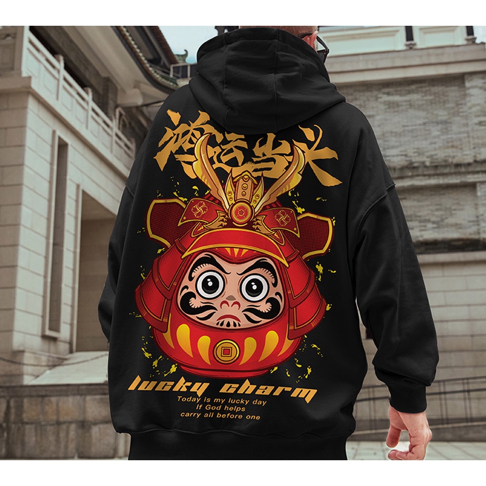Sweater Hoodie LUCKY CHARM V2 Jumper Pria Wanita Bahan Fleece Tebal Ukuran S M L XL XXL XXXL