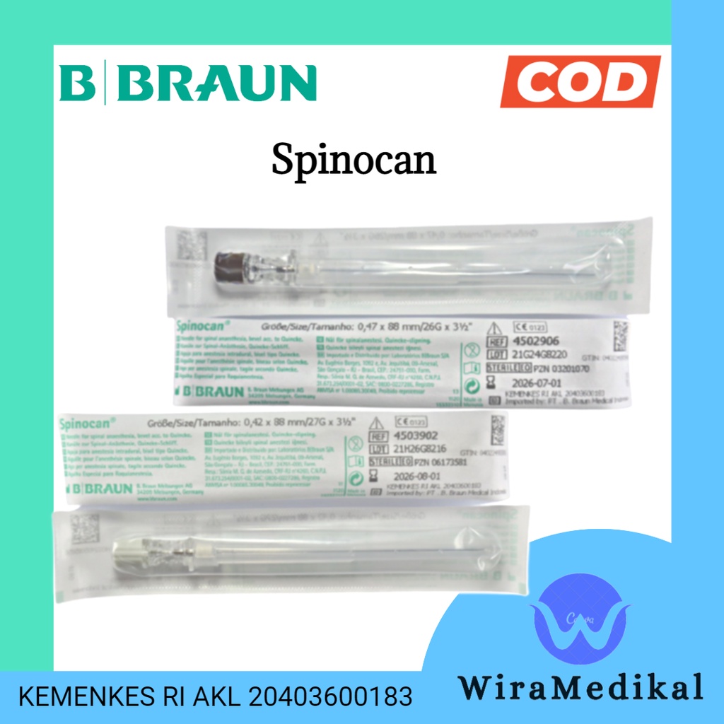 SPINOCAN 25G 26G 27G B BRAUN / Jarum Spinal