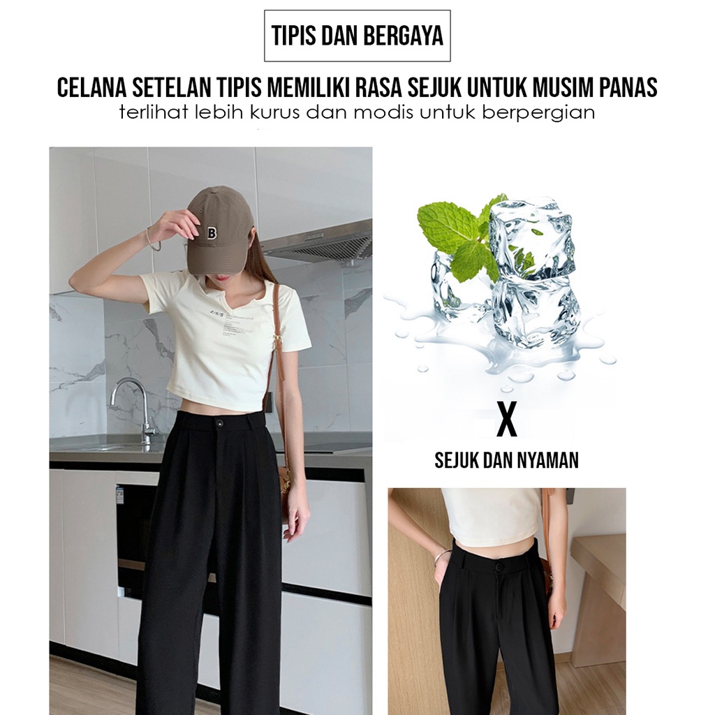 CJWP-H956 TINO TINO KULOT PANTS HIGHWAIST LOOSE PANTS TROUSERS WANITA - CELANA KULOT WANITA - CELANA KANTOR FORMAL/CASUAL