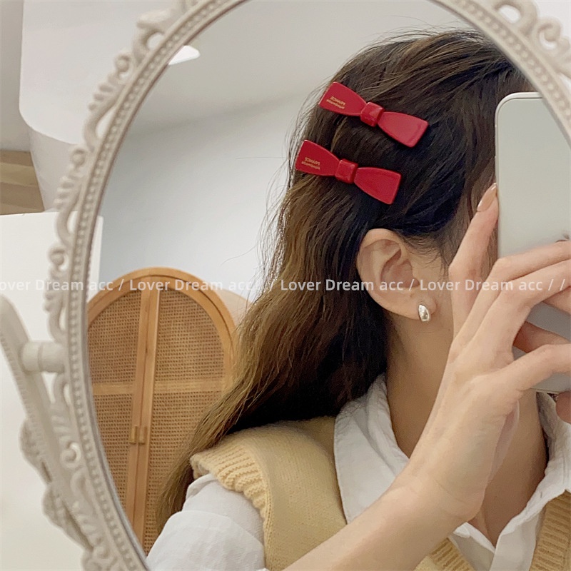 JEPIT PIN PONI RAMBUT WARNA MERAH MODEL PITA BASIC RETRO RED COLOR BANGS BB CNY IMLEK BOBBY PINS WARNA POLOS JEPITAN HAIRCLIP PLASTIC HAIR CLIP SNAP HAIRPIN SNAP ELEGAN FRENCH VINTAGE KOREAN STYLE AKSESORIS KLIP MINI RAMBUT COLORFUL RIBBON ACCESSORIES