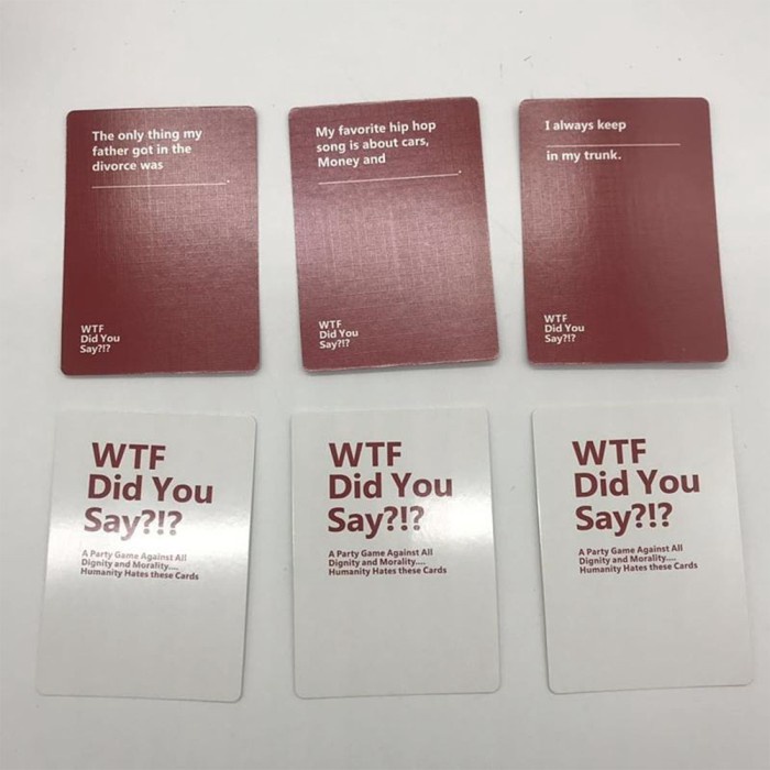 WTF Did You Say Card Game Board Games Party Against Humanity