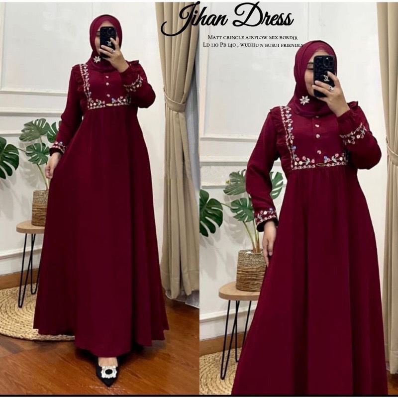 DRESS MUSLIM, Fashion Muslim, baju wanita, dress, gamis, Baju gamis, fashion wanita, Jihan Dress