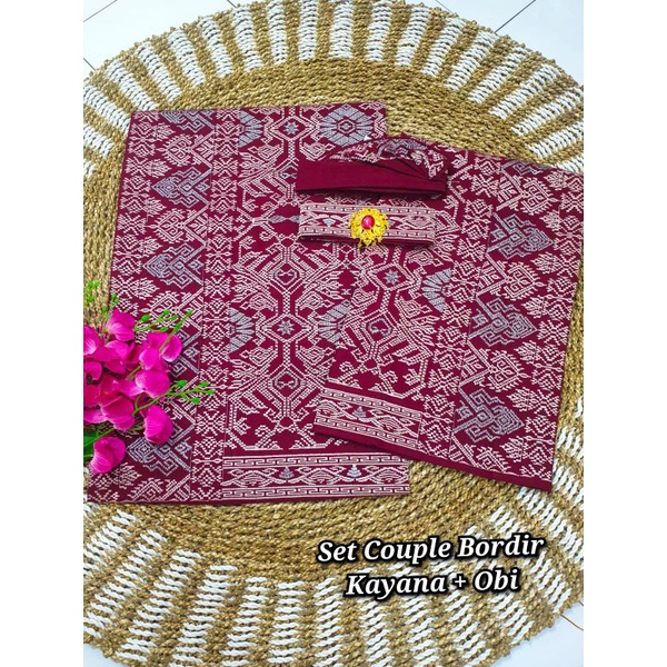 SET COUPLE BORDIR KAMEN SAPUT UDENG OBI/ KAMEN BALI KELUARGA BAHUS MURAH