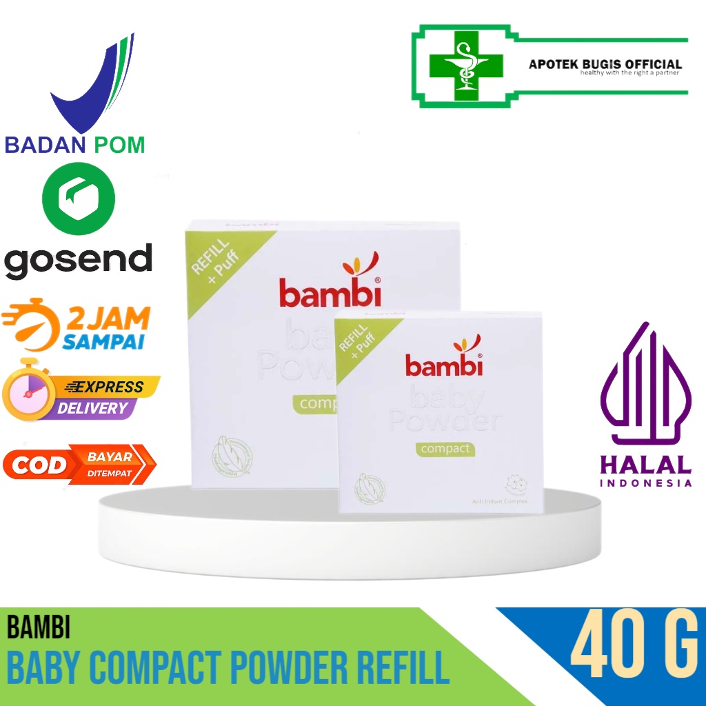 Bambi Baby Compact Powder Refill Size 40 gram | menjaga kulit bayi