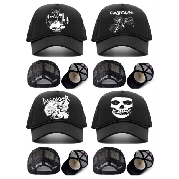 topi trucker band punk topi jaring,topi pria,topi