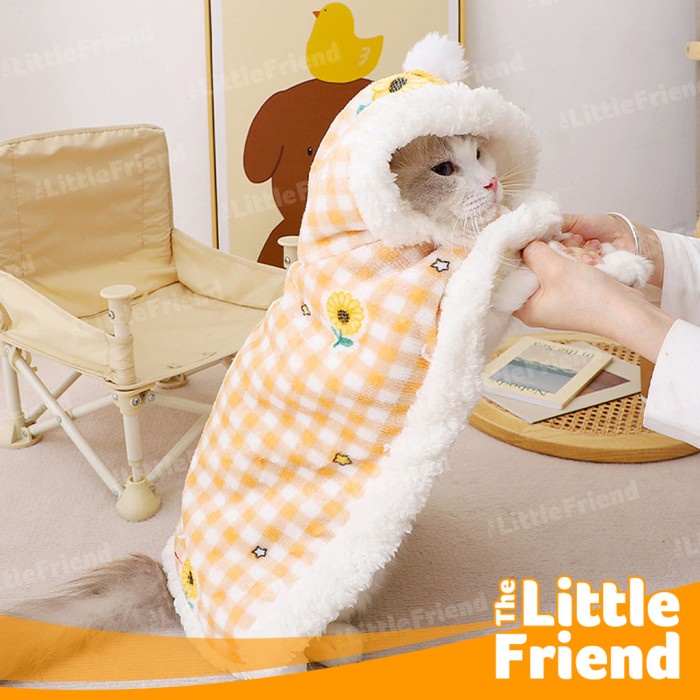 Selimut Hoodie Cape Anjing Kucing Hewan Pet Blanket Lucu Hangat Lembut