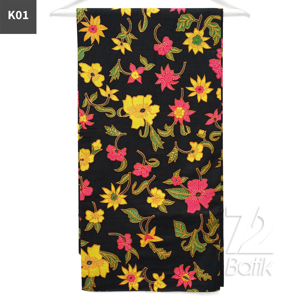 KAIN BATIK PREMIUM Bahan Katun Motif Kembang Matahari Kuning 722680 Cap 72 Jarik Jarit Samping Kebat Panjang Batik Katun Modern Premium Bahan Seragam Batik Pernikahan Kantor Keluarga Murah Kamen Jadi Batik Bali Lembaran