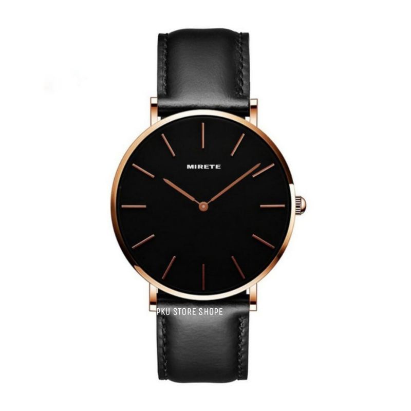Jam Tangan Pria Tali Kulit Mirete Original Tahan Air Spesial EDITION | Jam Tangan Kasual Pria Analog Strap Kulit Water Resistant Free Batrai Cadangan | JAM Tangan Import Pria Berkualitas Murah