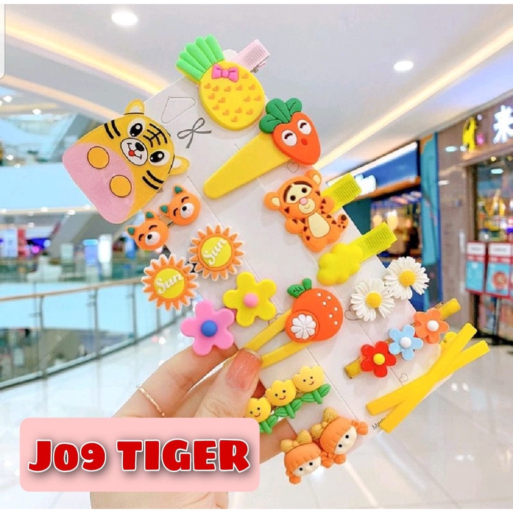 J09 - 1SET ISI 14PCS JEPIT RAMBUT ANAK LUCU KUALITAS IMPORT || JEPIT ANAK KOREAN FASHION MOTIF KARTUN - BD