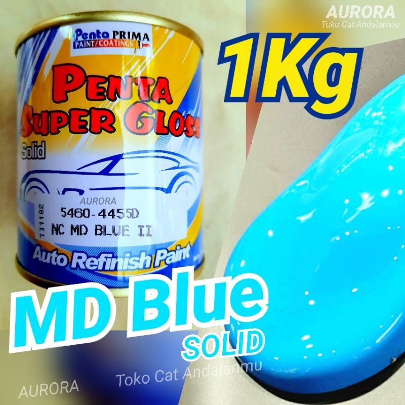 Cat Penta Super Gloss NC MD Blue II 1Kg Biru Muda Cerah Biru Langit Solid Mengkilap Duco Duko