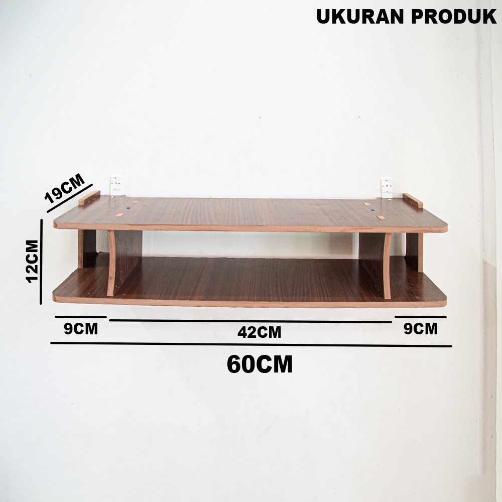 Rak Ambalan Gantung Dinding Minimalis Serbaguna 60cmx19cm MDF - LC036M