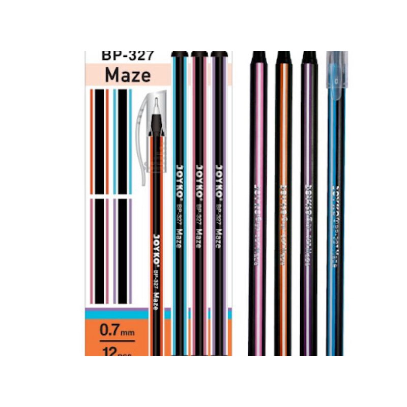 Bolpoin Joyko / Pulpen Joyco Black Maze BP-327 murah 1 pack isi 12 pcs