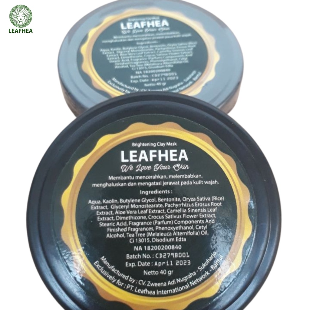 Clay Mask Leafhea - Masker wajah Leafhea | Original