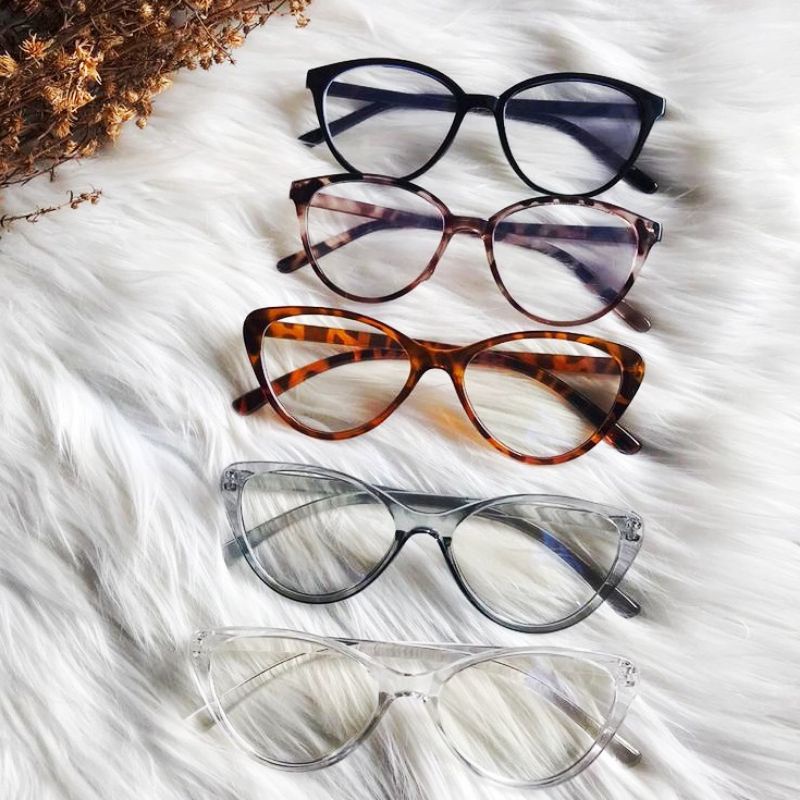 Kacamata Wanita &amp; Pria Lensa Anti Radiasi Aksesoris Fashion Terkini Eyewear Retro Style Import Murah