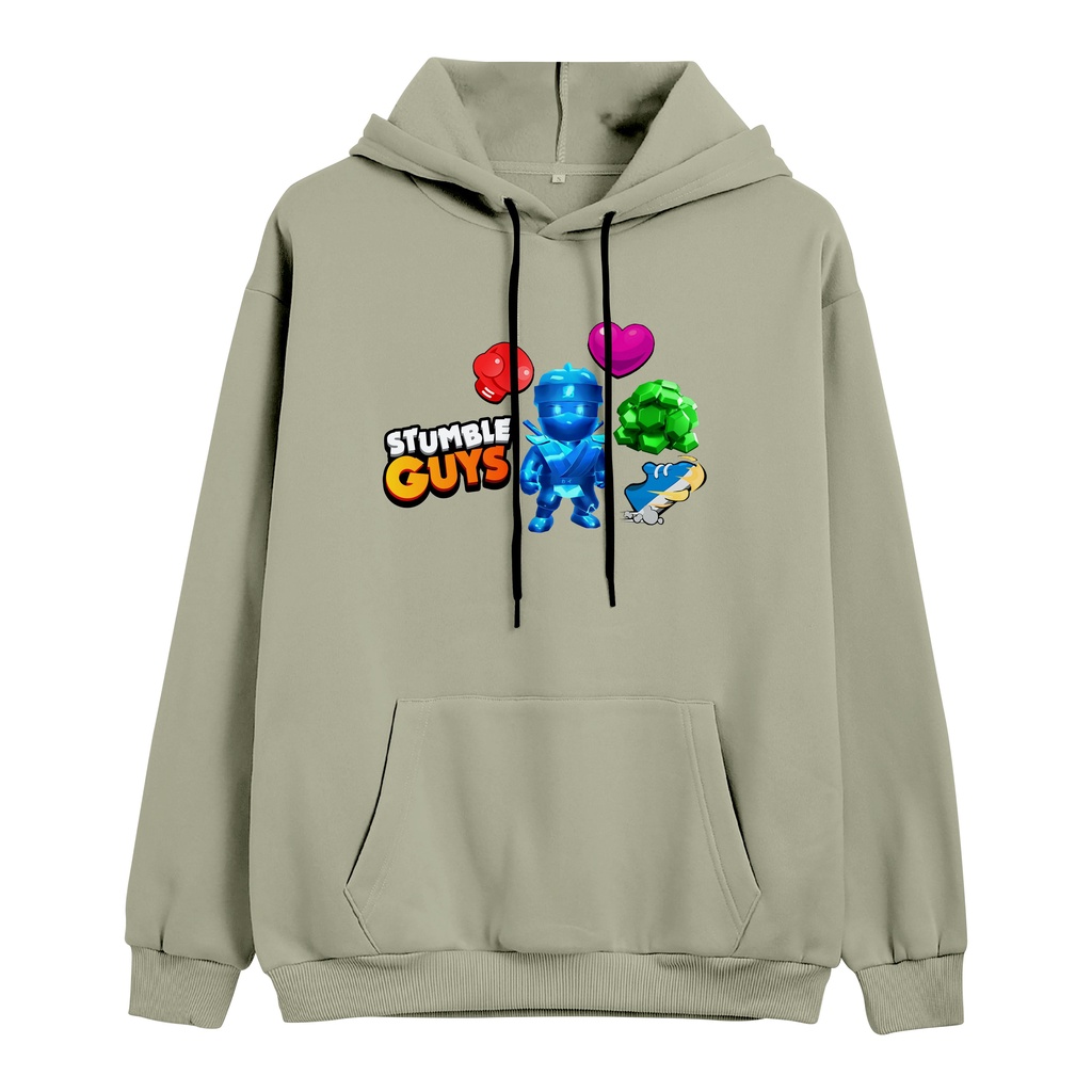 Stumble Guys Blue Jumper Hoodie Anak II Jaket Hoodie Anak Viral II Sweater Hoodie Kids Size M - XL ( Laki Laki &amp; Peremepuan )