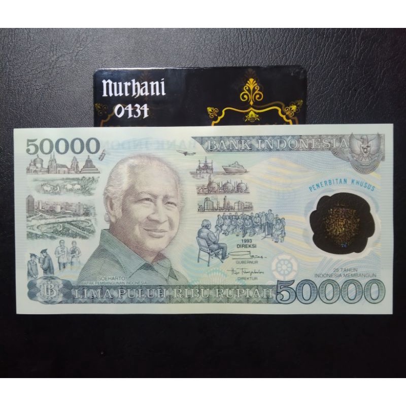 uang kuno Indonesia 50.000 Soeharto tahun 1993