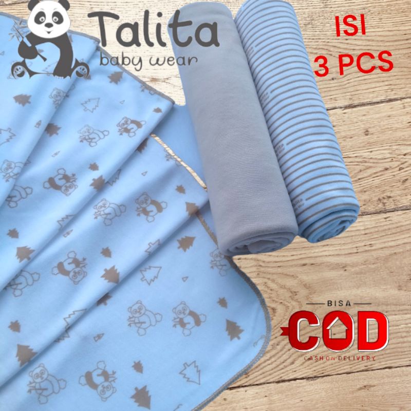 3 Pcs Bedong Pernel Bayi Bahan Kaos Seri Coklat 90×110 CM