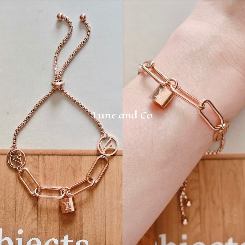 Gelang Serut Paperclip VL Gembok Titanium Anti Karat RS206