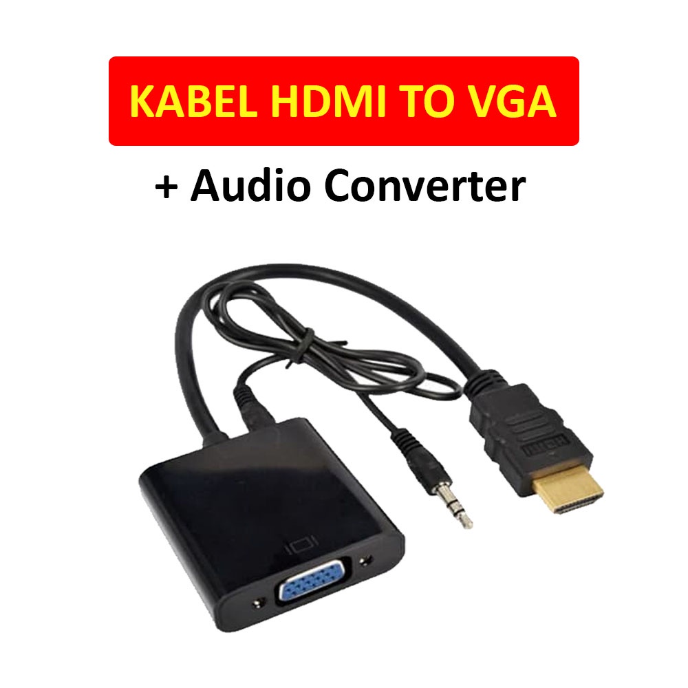 Kabel HDMI To VGA + Audio Converter Hdmi Cable