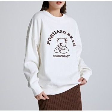 SWEATER WANITA PORTLAND BEAR CREWNECK SWEATER WANITA SABLON / SWEATER WANITA TEBAL / SWEATER WANITA BORDIR