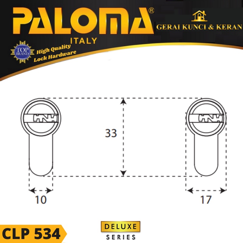 Double Cylinder KUNCI PALOMA CLP 534 DELUXE DC-CK 70mm SN