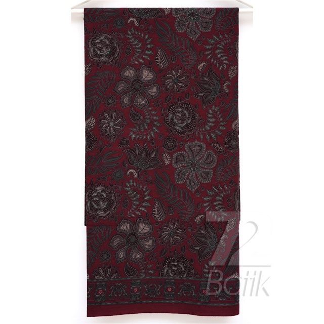 KAIN BATIK PREMIUM Bahan Katun Motif Kembang Warna Hitam Item Black Merah Maroon 726682 Cap 72 Jarik Jarit Samping Kebat Panjang Batik Katun Modern Premium Bahan Seragam Batik Pernikahan Kantor Keluarga Murah Kamen Jadi Batik Bali Lembaran