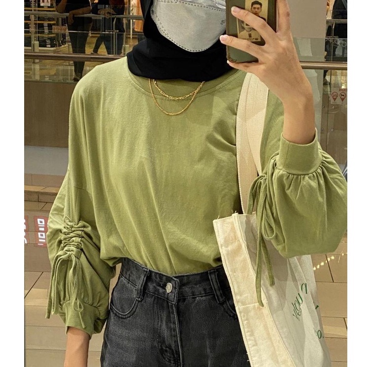 ACEH/ AQILA - GHEENA BLOUSE WANITA MUSLIM / ATASAN BLOUSE WANITA LENGAN SERUT TERKINI