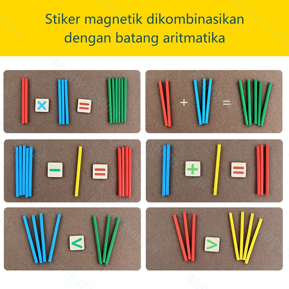 Mumystation Intelligence Stick berhitung Mainan Edukasi Berhitung Anak/puzzle magnet kaleng