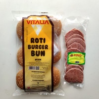 

(PAKET) VITALIA burger wijen 6s +KING beef burger 10s