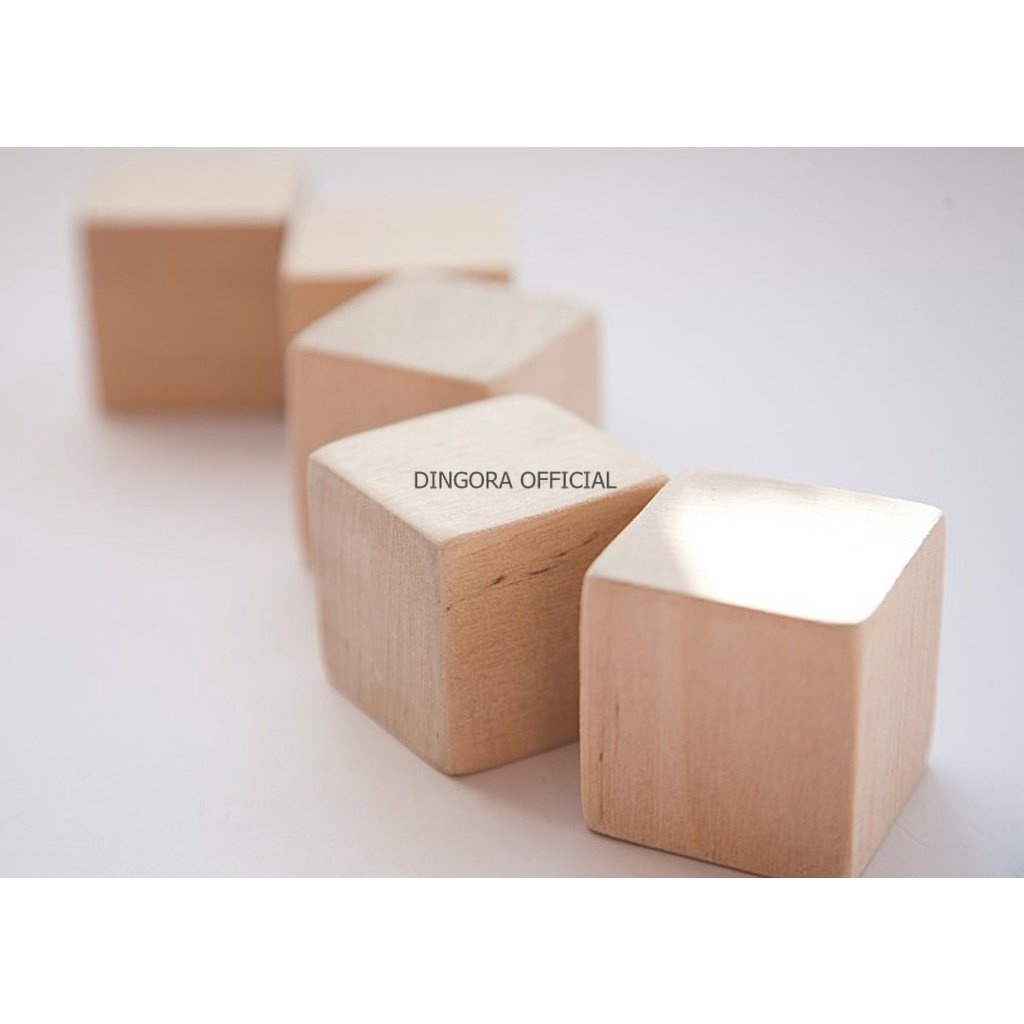 KUBUS KAYU SOLID 3cm x 3cm x 3cm
