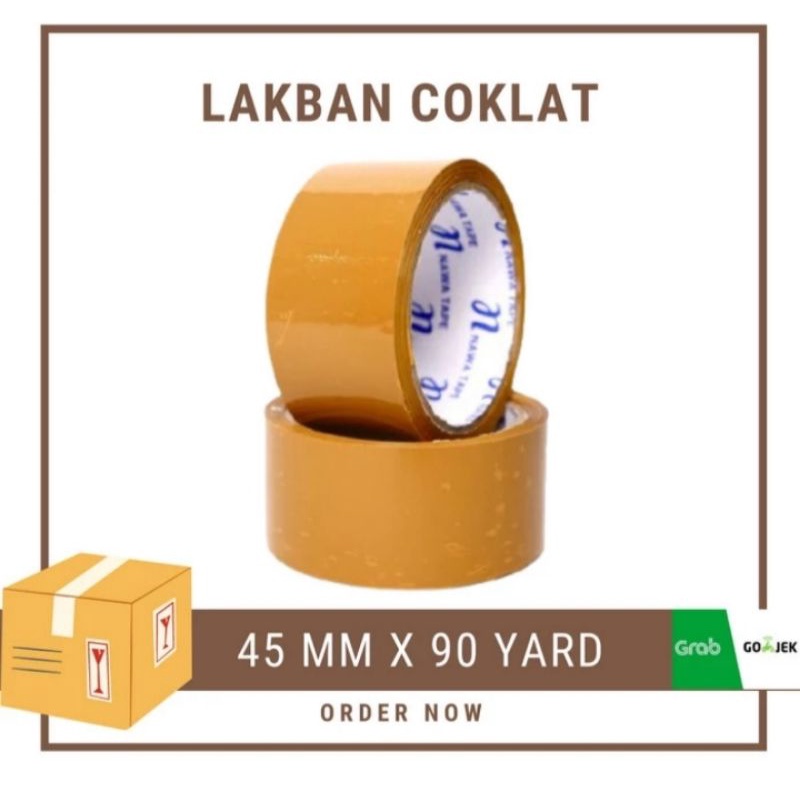 Jual Lakban Coklat Original Nawa Tape 45 Mm X 90 Yard 