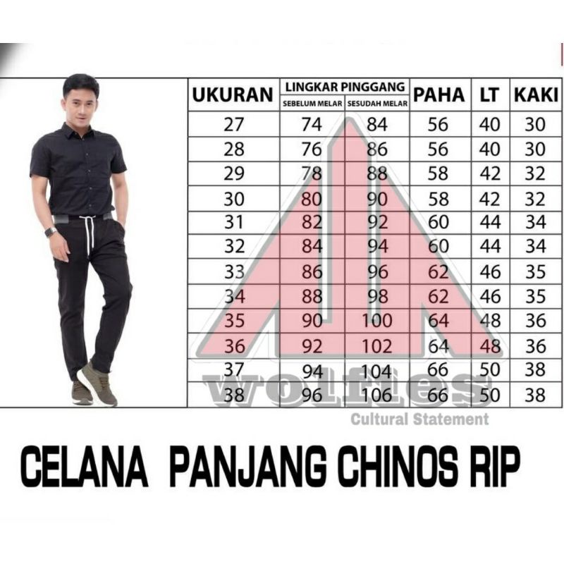 Celana Chino Pria Slimfit Panjang Kerja Kantor Harian/ Celana Panjang Hitam Mocca Abu