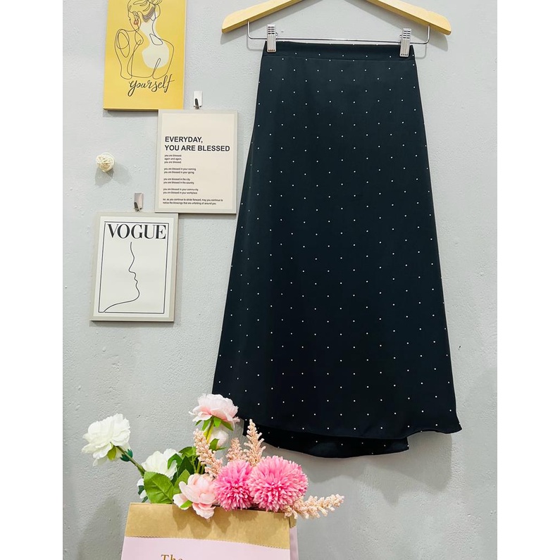 Jimmedy.id - Skirt Anak/Rok Anak Perempuan Polkadot Bahan Woolpeach Premium Untuk Usia 3-9 Tahun