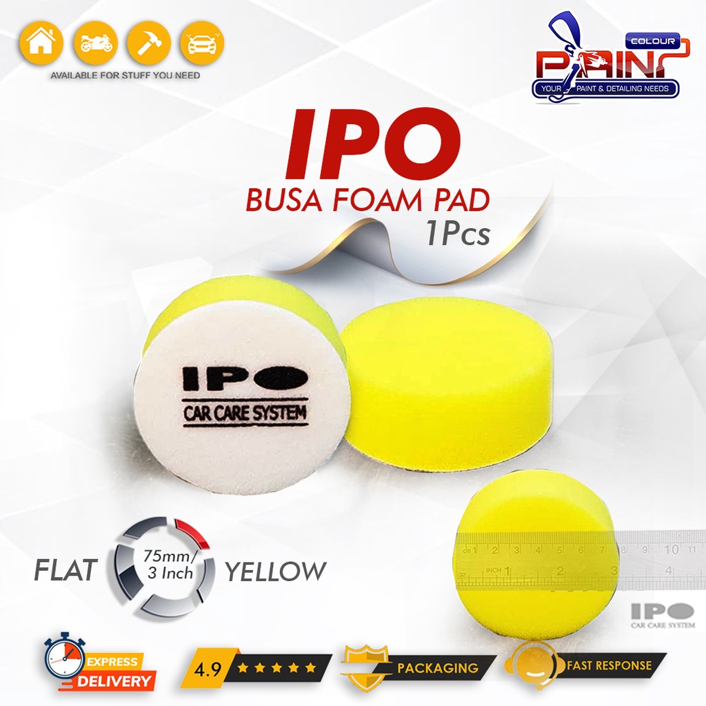 IPO Busa Flat Polishing Pad 3 inch Yellow - Busa Poles Flat 75mm