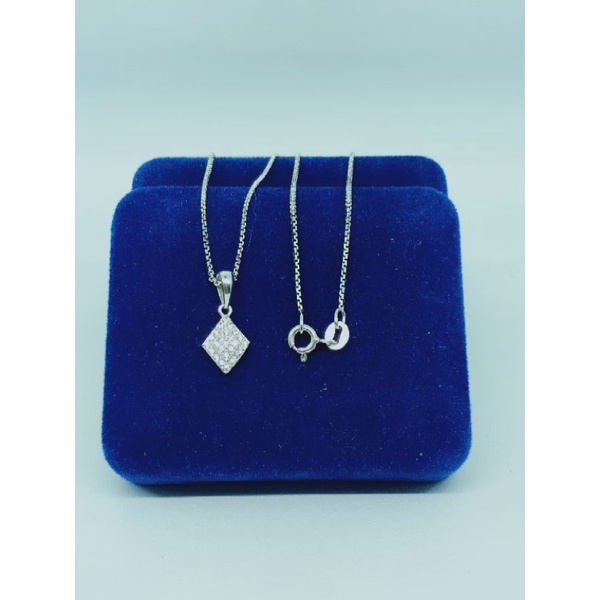kalung rantai italy+liontin wajik mp/perak asli silver 925 lapis emas/perhiasan fashion wanita terbaru