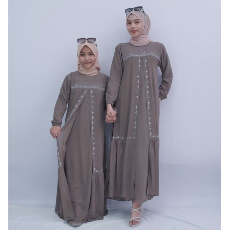 Dress Couple Ibu dan Anak Moira Dress Payet Outer Premium Seragaman Bunda Mom Kid Perempuan Gadis Re
