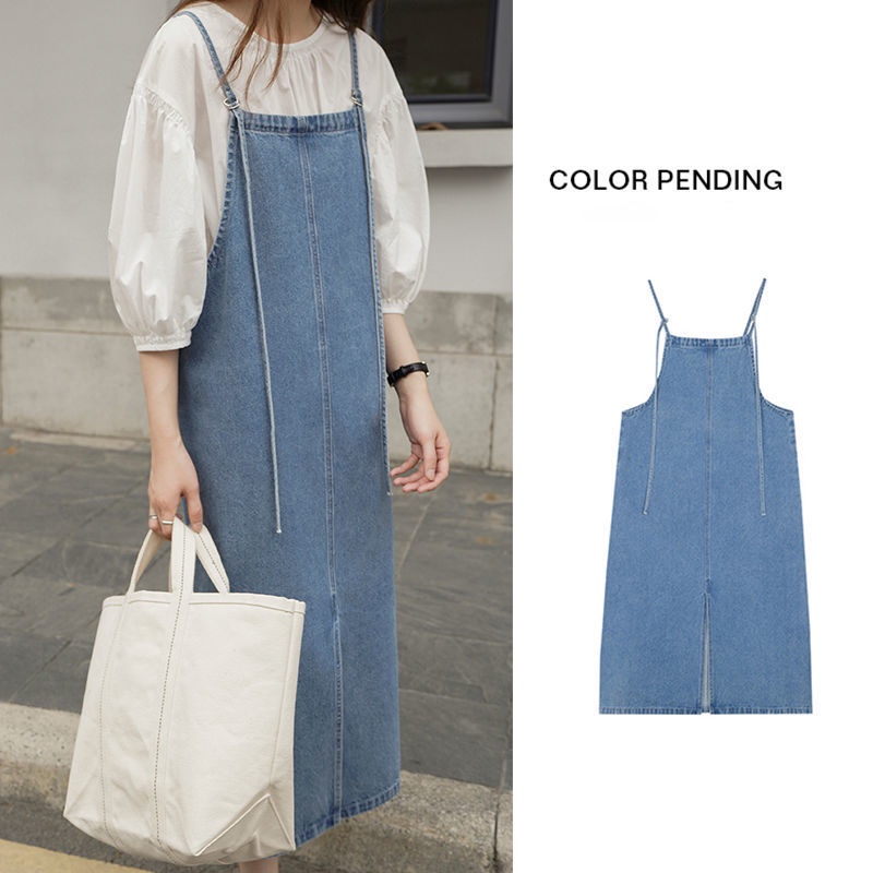 【wanita.id】overall jeans wanita jumpsuit wanita rok wanita korean skirt midi long skirt rok daily rok plus size fashion muslim