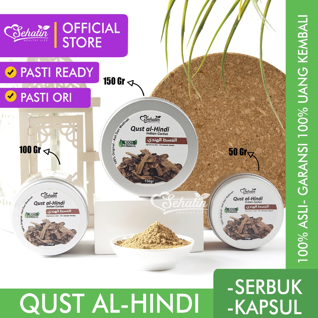 Sehatin Quts Alhindi Asli Qust Al Hindi Qist Hindi Kayu India Original Bubuk Kapsul Qust Hindi