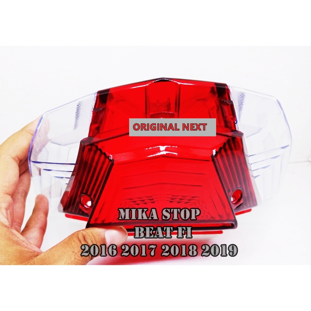 Mika Kaca Lampu Stop Belakang Plus Mika Sein Belakang Honda Beat New Beat street Merah Putih 2016 2017 2018 2019