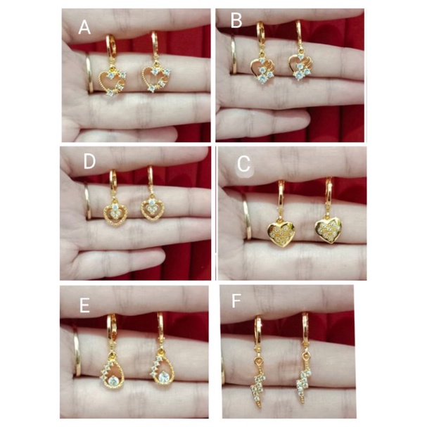 DJ274. Anting xuping wanita lapis emas dgn mata zircon