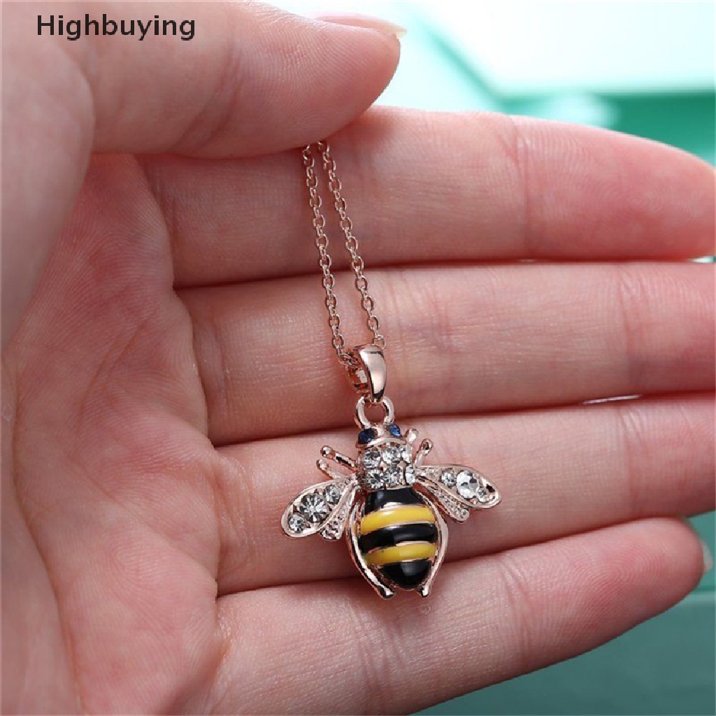 Hbid Chic Lucu Wanita Ladies Honey Bumblebee Lebah Kristal Liontin Rantai Kalung Glory