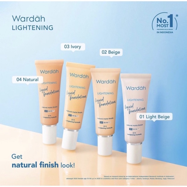 Wardah Lightening Liquid Foundation 6ml / 25ml ORIGINAL