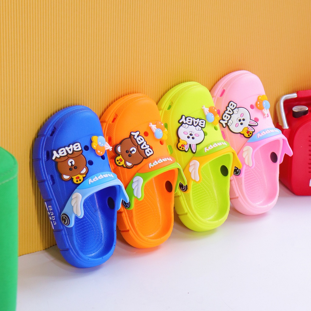 Okaybaby B253 Sendal Sandal Slop Import Anak Laki-laki Perempuan Karakter Lucu