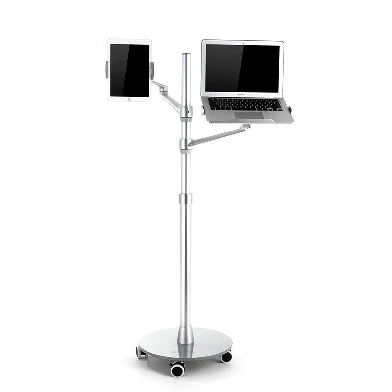 AKN88 - UP-9L - Dual Arm Alloy Floor Stand Laptop and Tablet - 360 Rotation